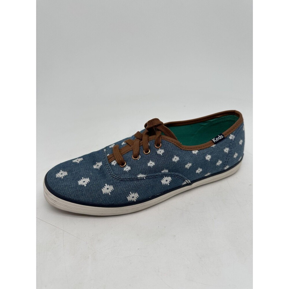 Keds Champion Shoes Womens Size 6.5 Blue Ikat Canvas Lace Up Casual Sneakers